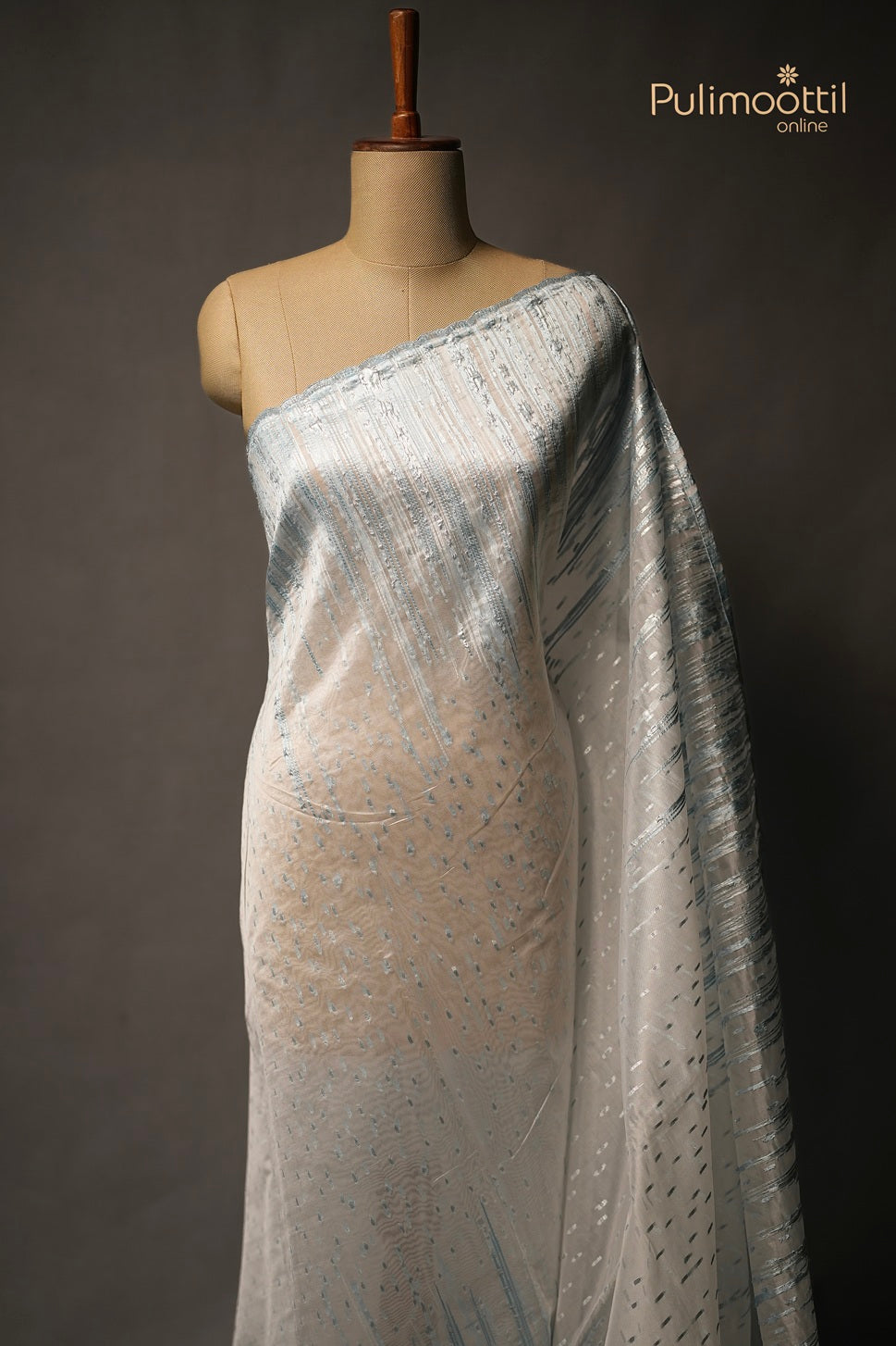 White Colour Turkish Organza Saree