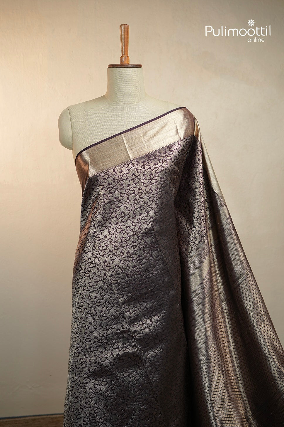 Dark Purple Kanchipuram Brocade Wedding Saree