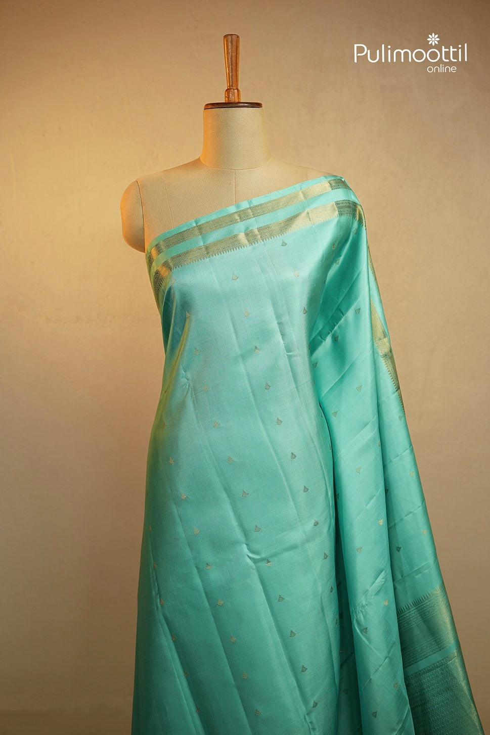 Turquoise Blue Colour Kanchipuram Soft Silk Saree