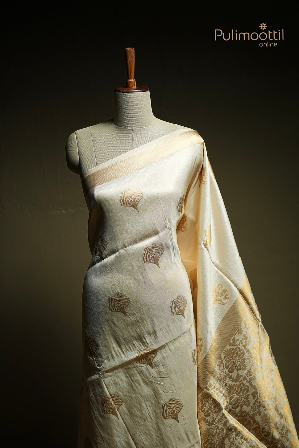 Off White Colour Golden Tissue Traditional Saree