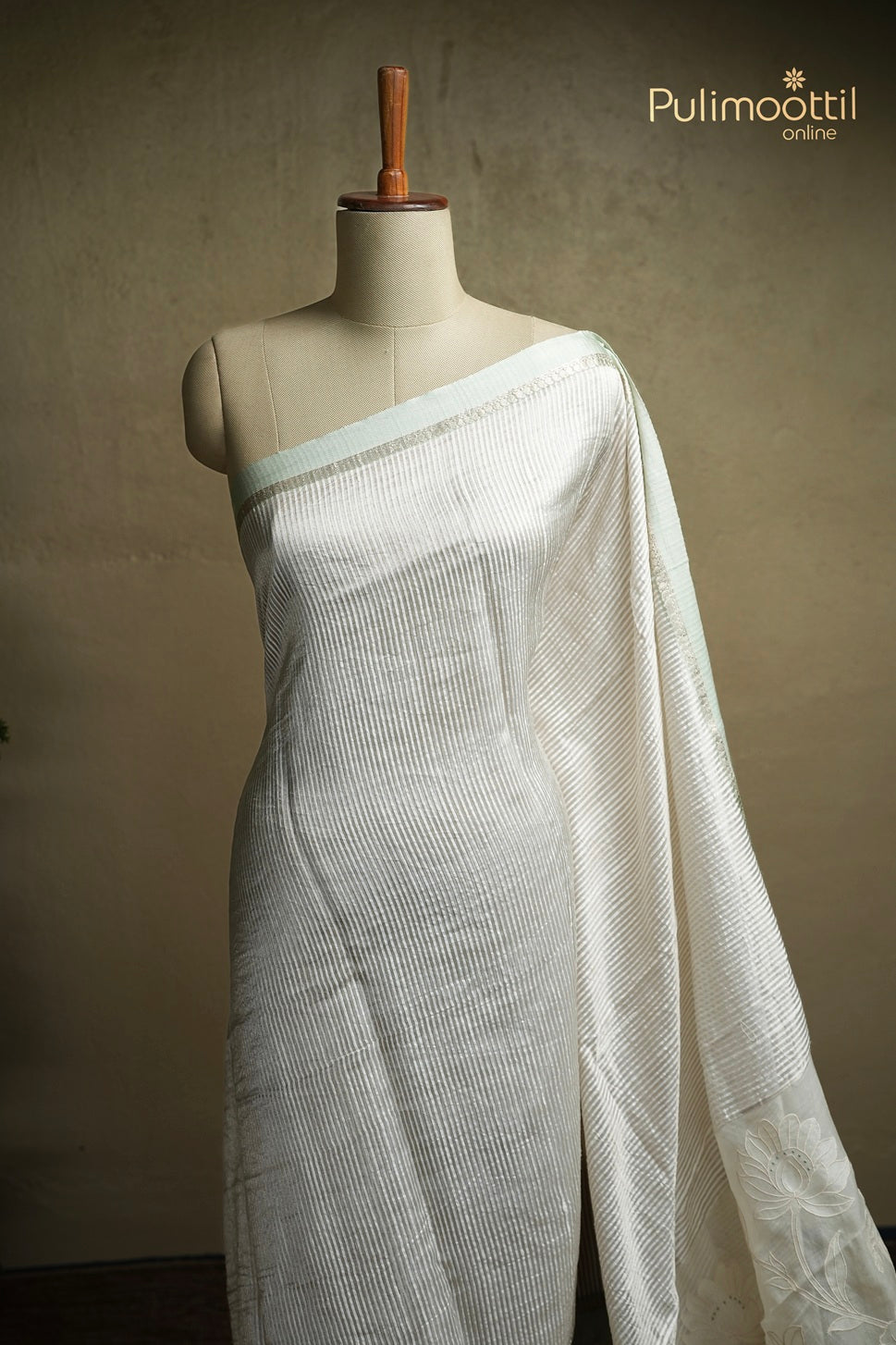 Ivory Colour Tissue Organza Fancy Saree