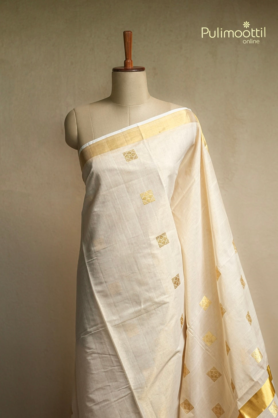 Kerala Traditional Golden Tissue Handloom Set Saree