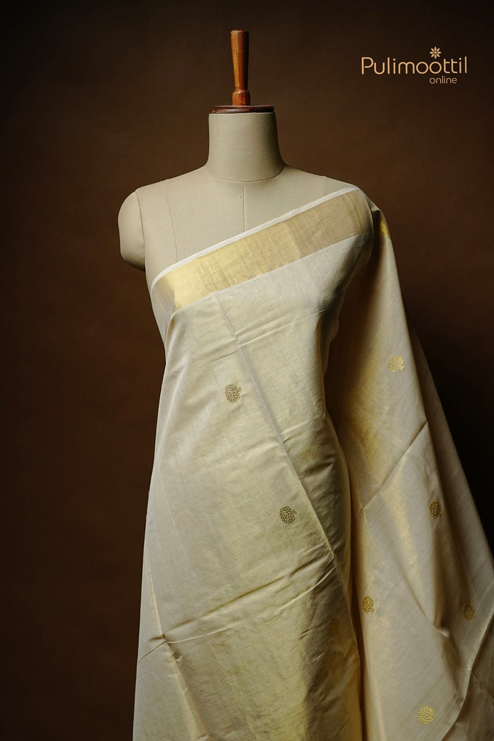 Kerala Traditional Golden Tissue Handloom Set Saree