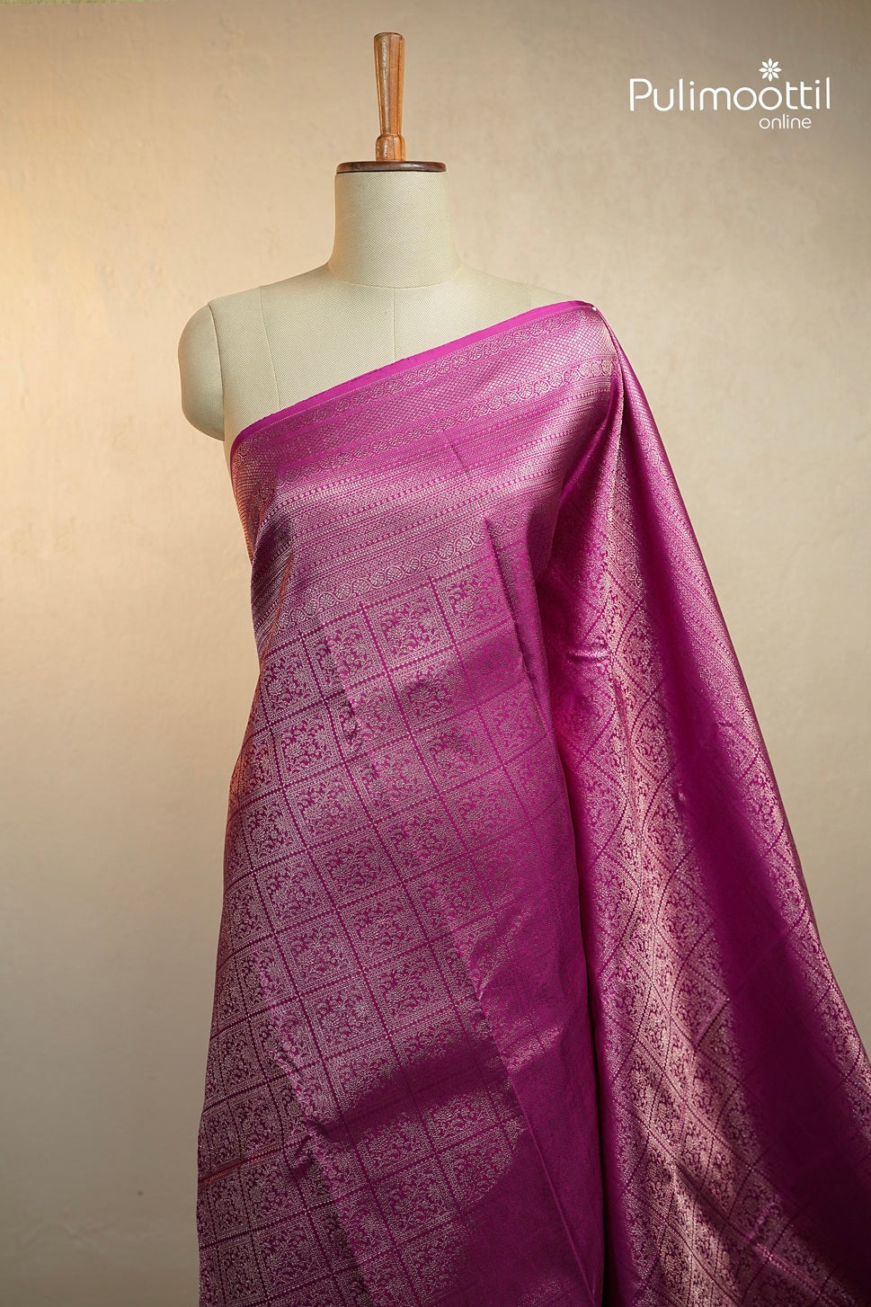 Dark Pink Colour Kanchipuram Brocade Wedding Saree