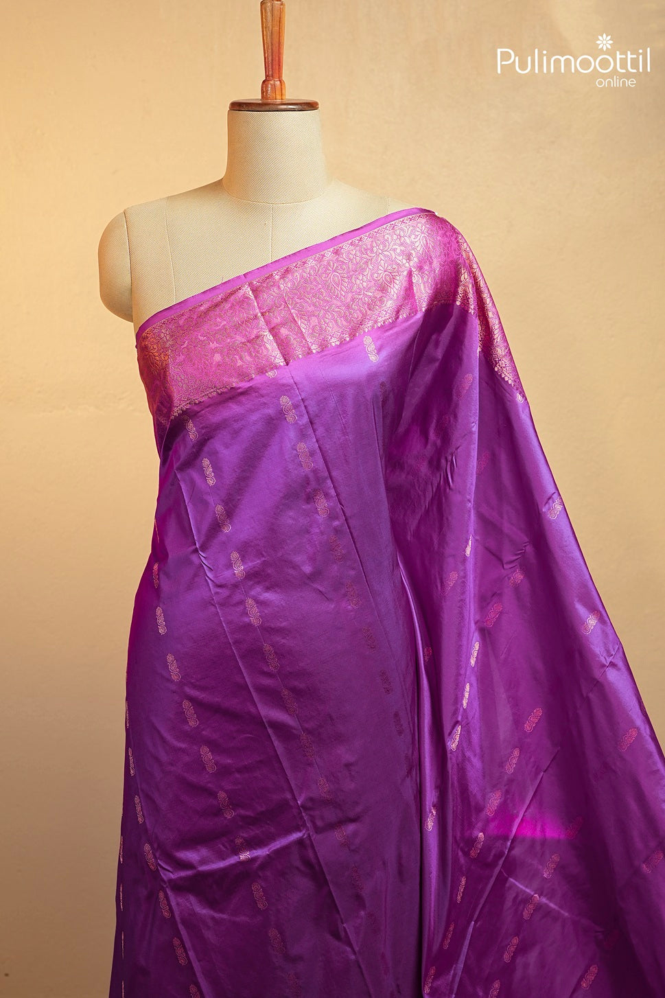 Dark Magenta Colour Kanchipuram Soft Silk Saree