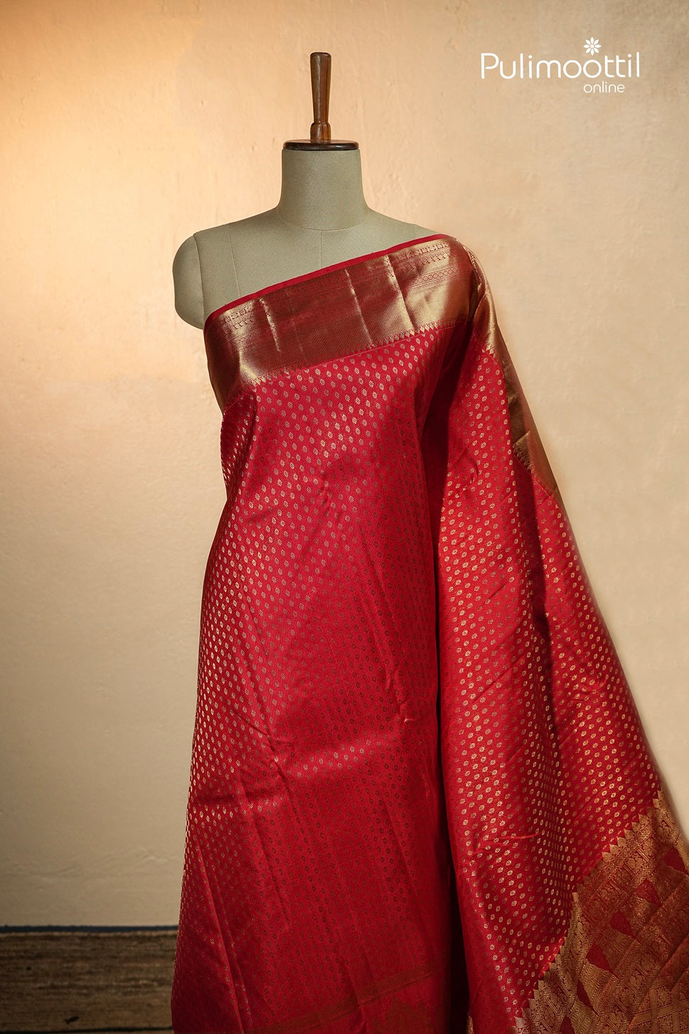 Red Colour Kanchipuram Brocade Wedding Saree