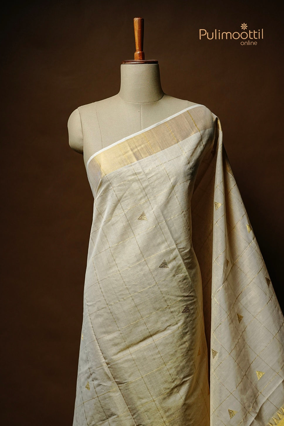 Kerala Traditional Golden Tissue Handloom Set Saree
