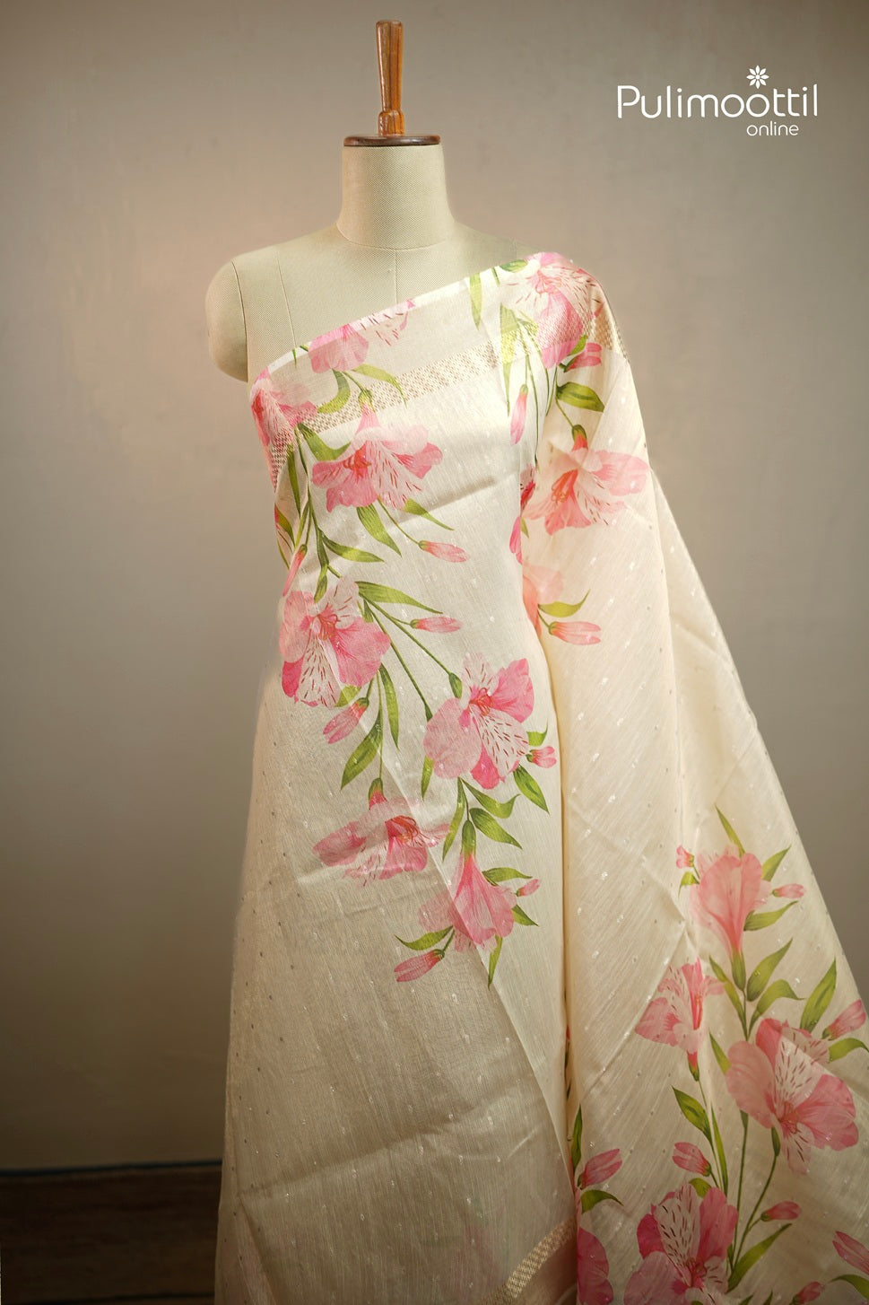 Offwhite Colour Golden Tissue Traditional Fancy Saree