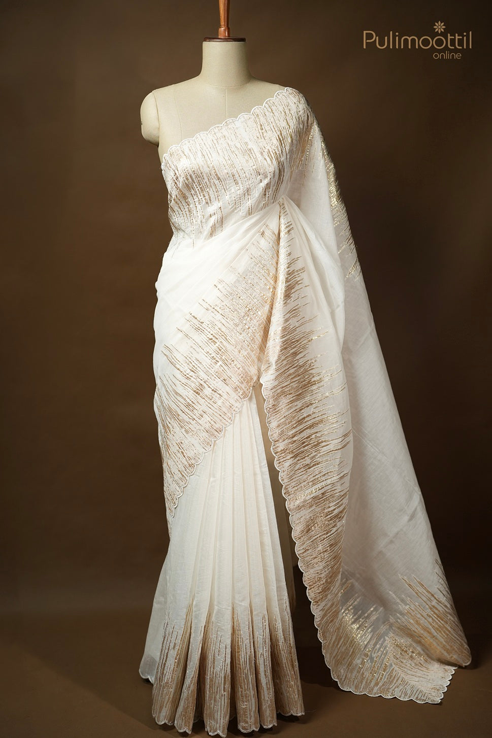 Off White Colour Chanderi Saree