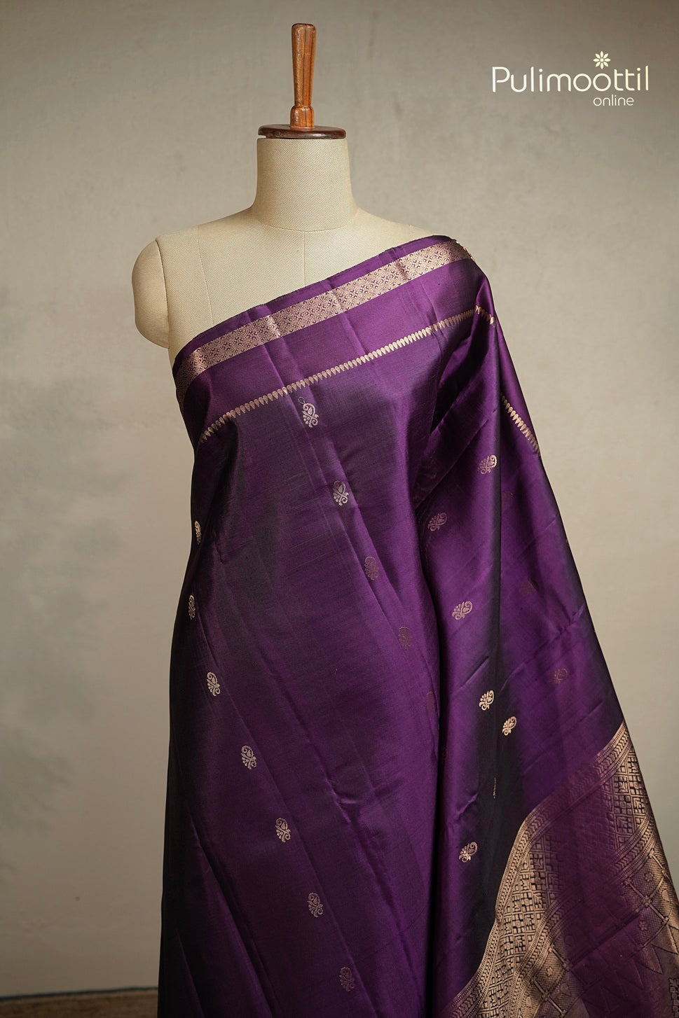 Dark Violet Colour Kanchipuram Soft Silk Saree