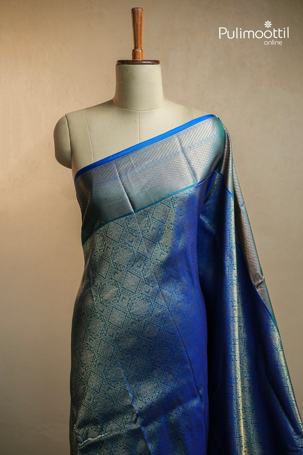 Peacock Green Colour Kanchipuram Brocade Wedding Saree