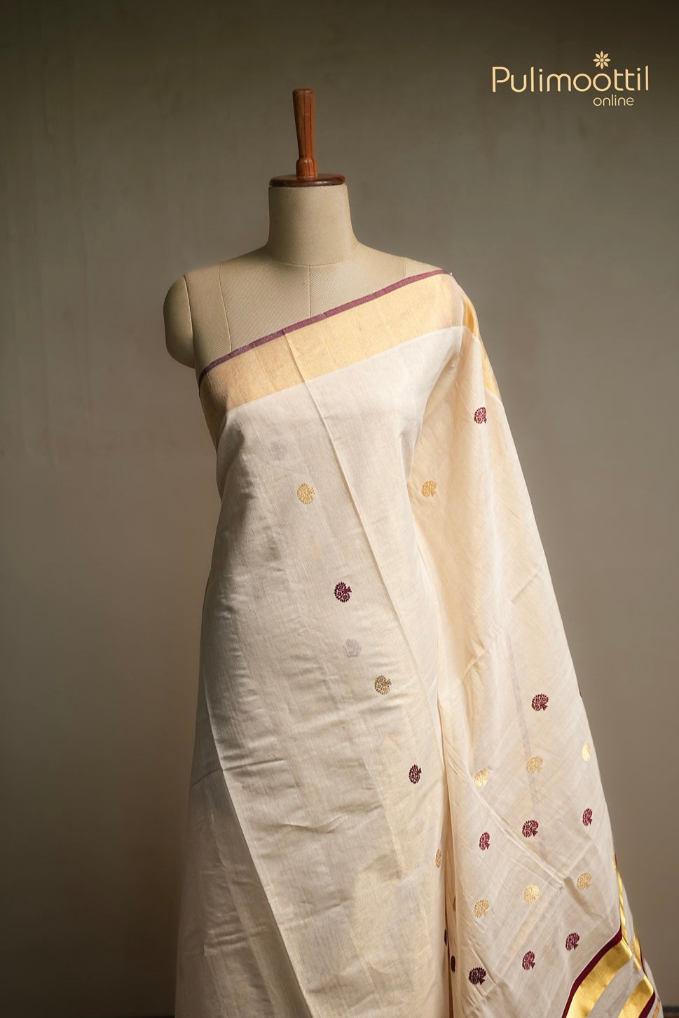 Kerala Traditional Golden Tissue Handloom Set Saree