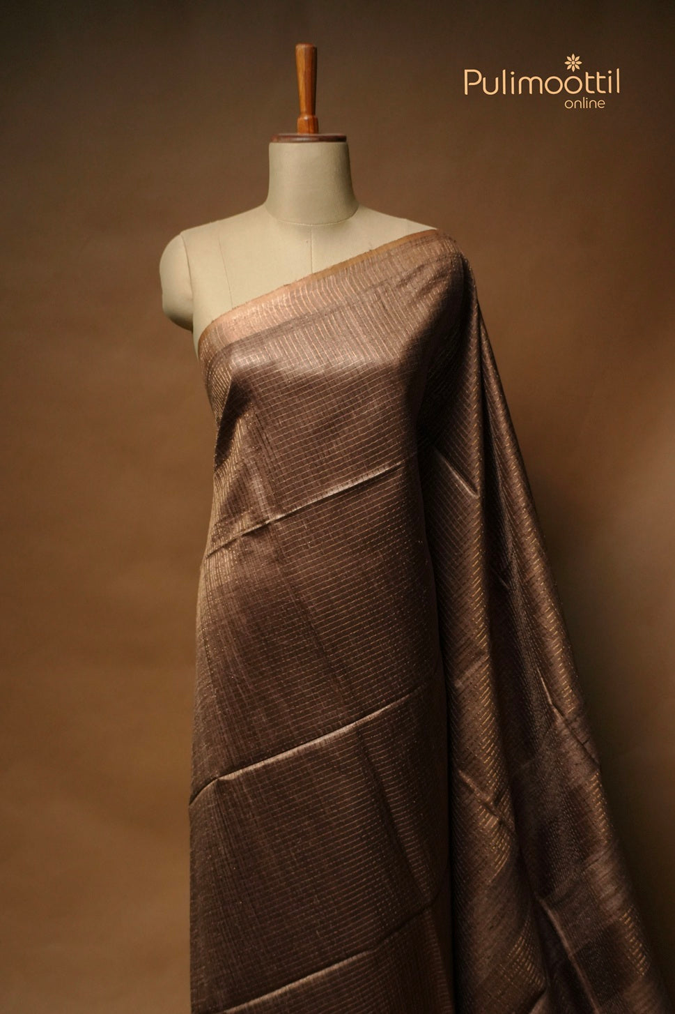 Dark Chikoo Colour Jute Silk Saree
