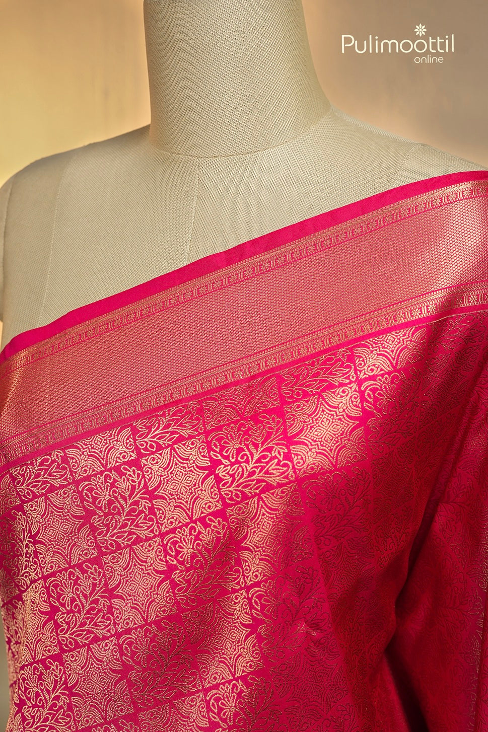 Rani Pink Colour Kanchipuram Brocade Wedding Saree
