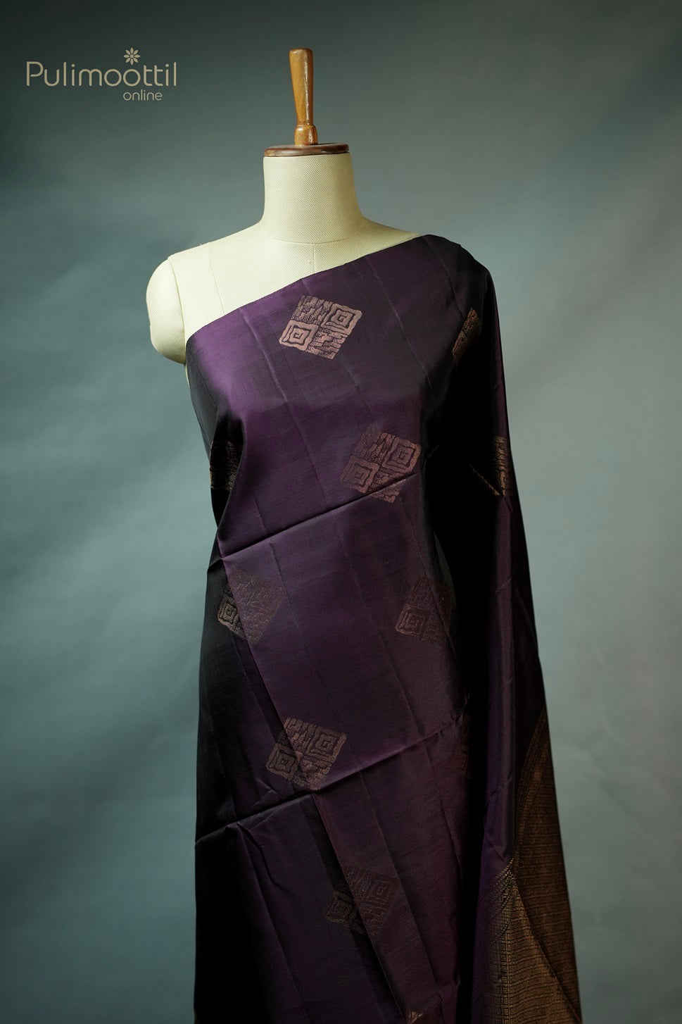 Dark Purple Colour Kanchipuram Soft Silk Saree