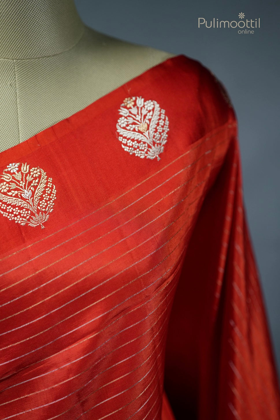 Orange Colour Mango Silk Saree