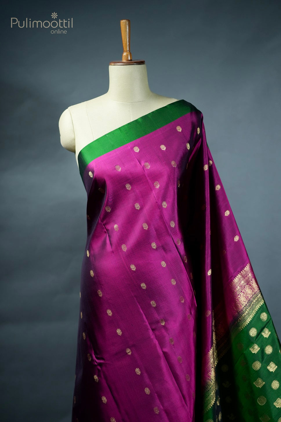 Dark Pink Colour Kanchipuram Soft Silk Saree