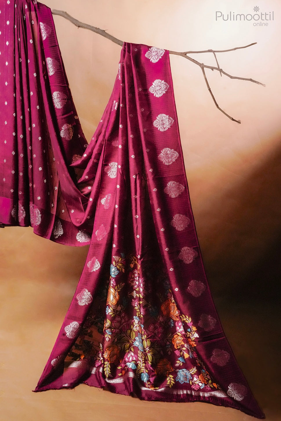 Purple color Banarasi saree