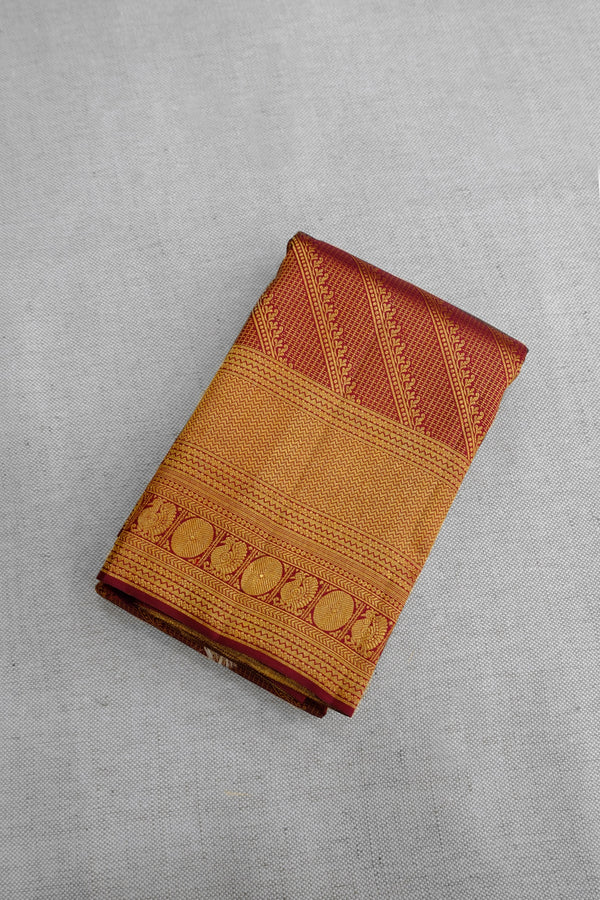 Maroon Color Kanchipuram Silk Saree