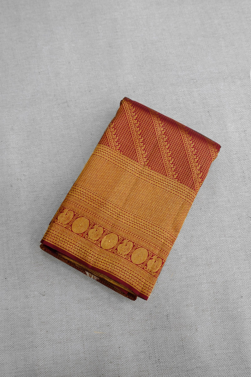 Maroon Color Kanchipuram Silk Saree