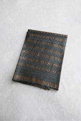 Greyish Black Color Jute Saree