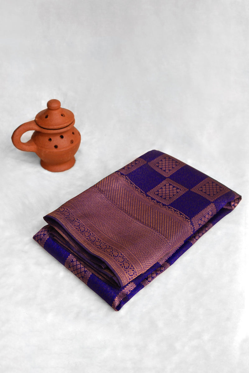 Violet Color Kanchipuram Brocade Saree