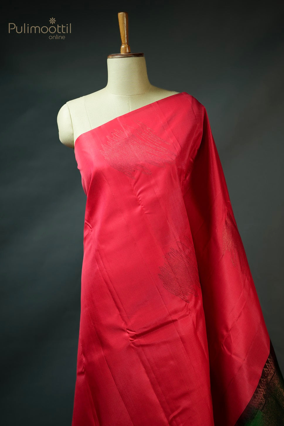 Red Colour Semi Kanchipuram Saree