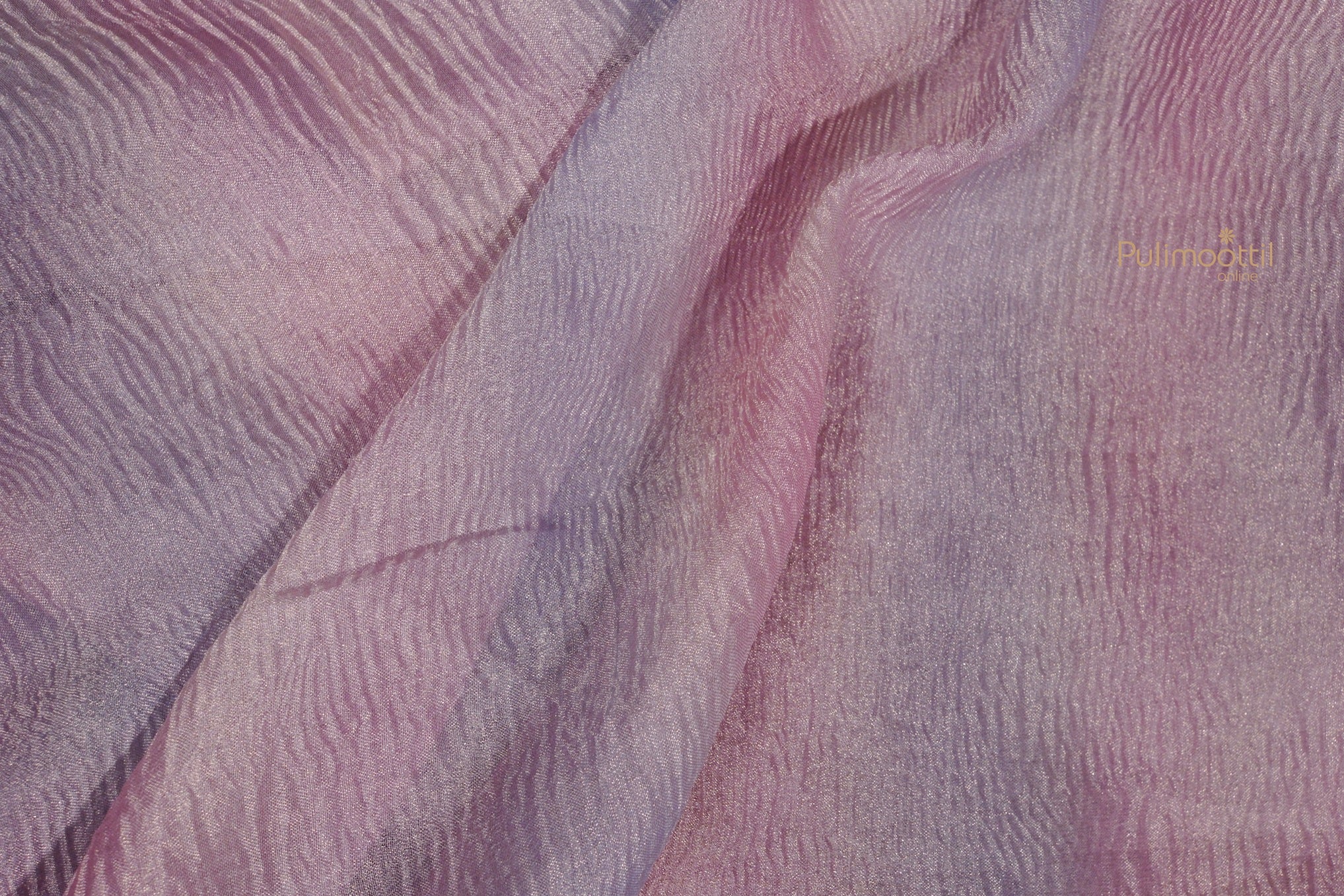 Ombre Dyed Multi Color Crushed Organza Saree