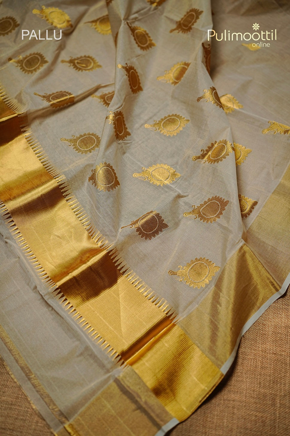 Kerala Traditional Golden Tissue Handloom Set Saree