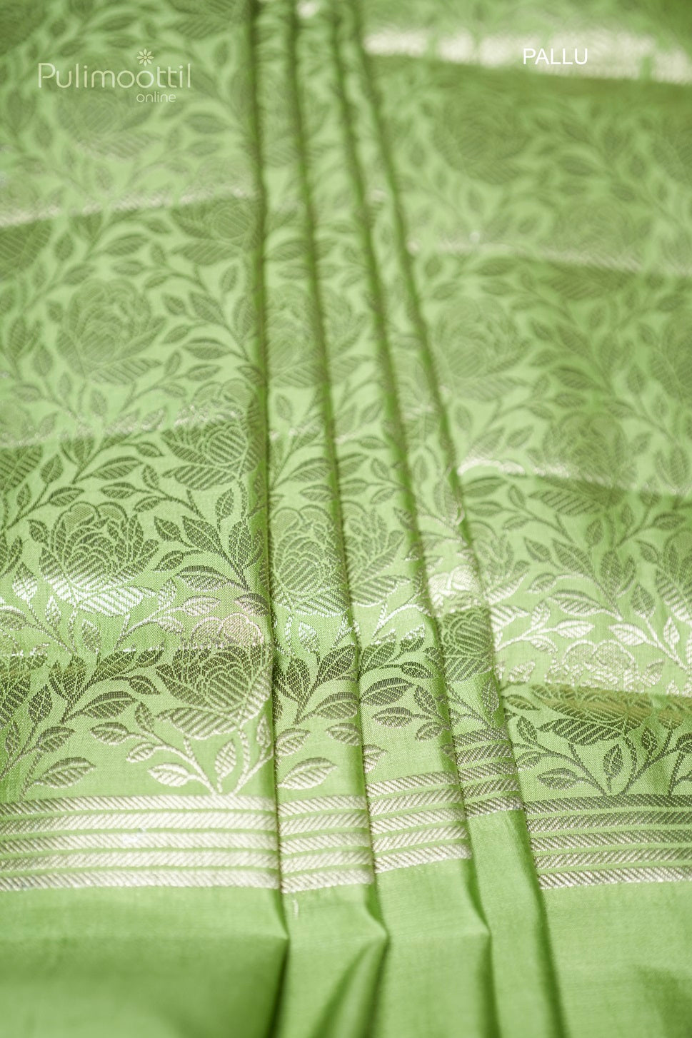 Light Green Colour Chiniya Silk Saree.