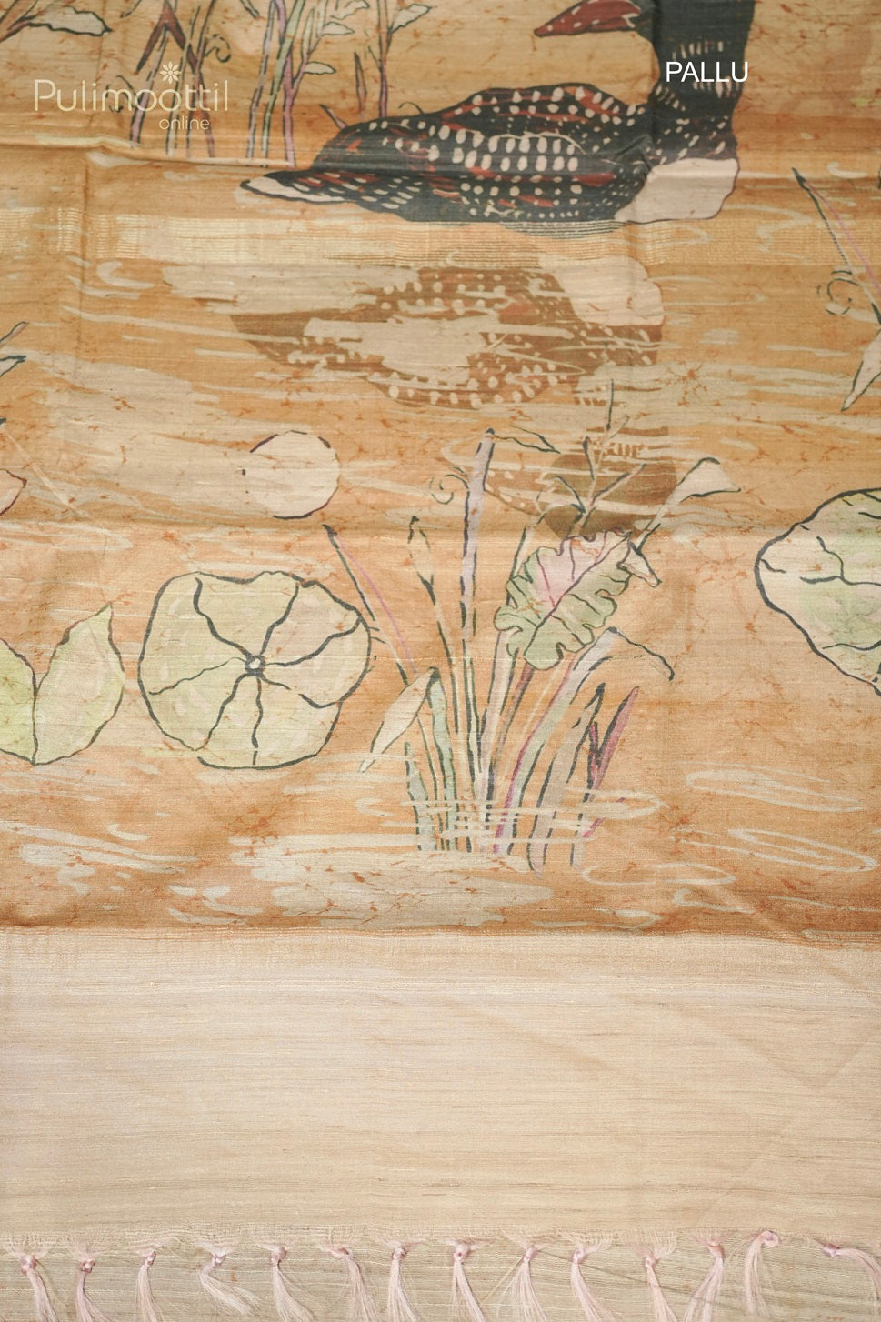 Pastel Peach Colour Jute Silk Saree