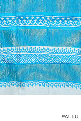 Sky blue color pure Tusser silk saree.