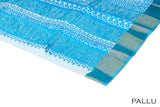 Sky blue color pure Tusser silk saree.