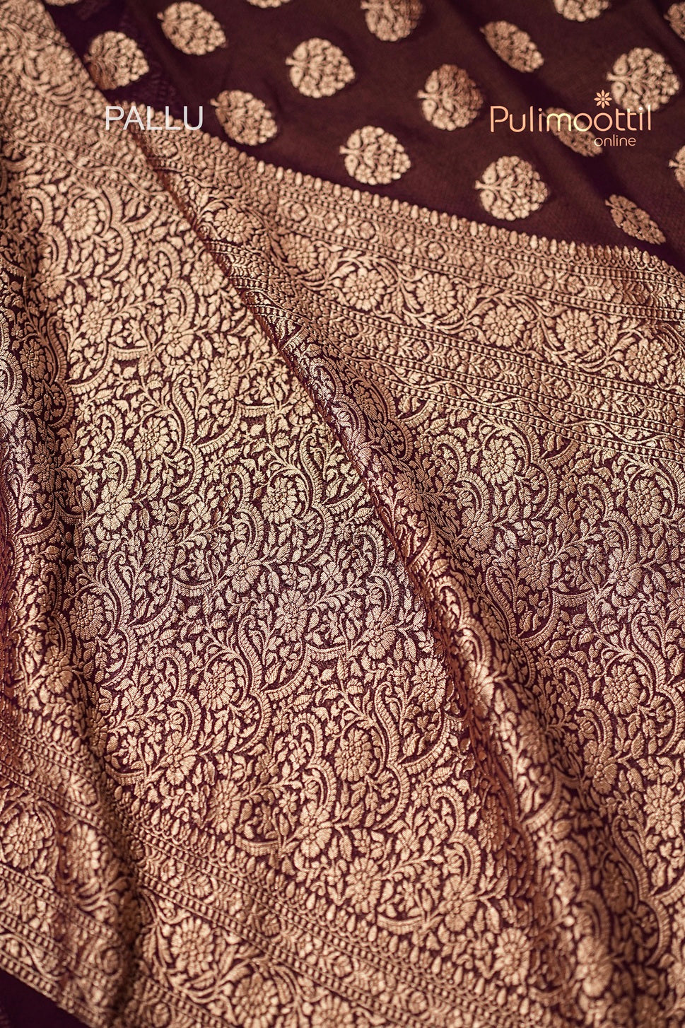 Dark Violet Colour Banarasi Saree