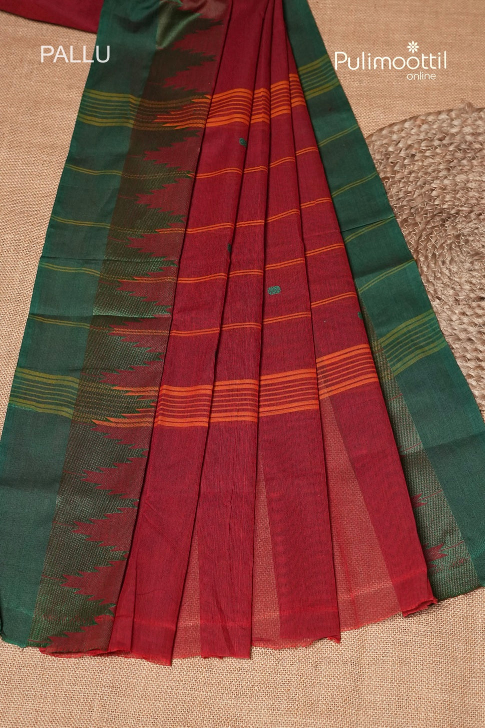 Maroon Colour Kalyani Cotton Saree