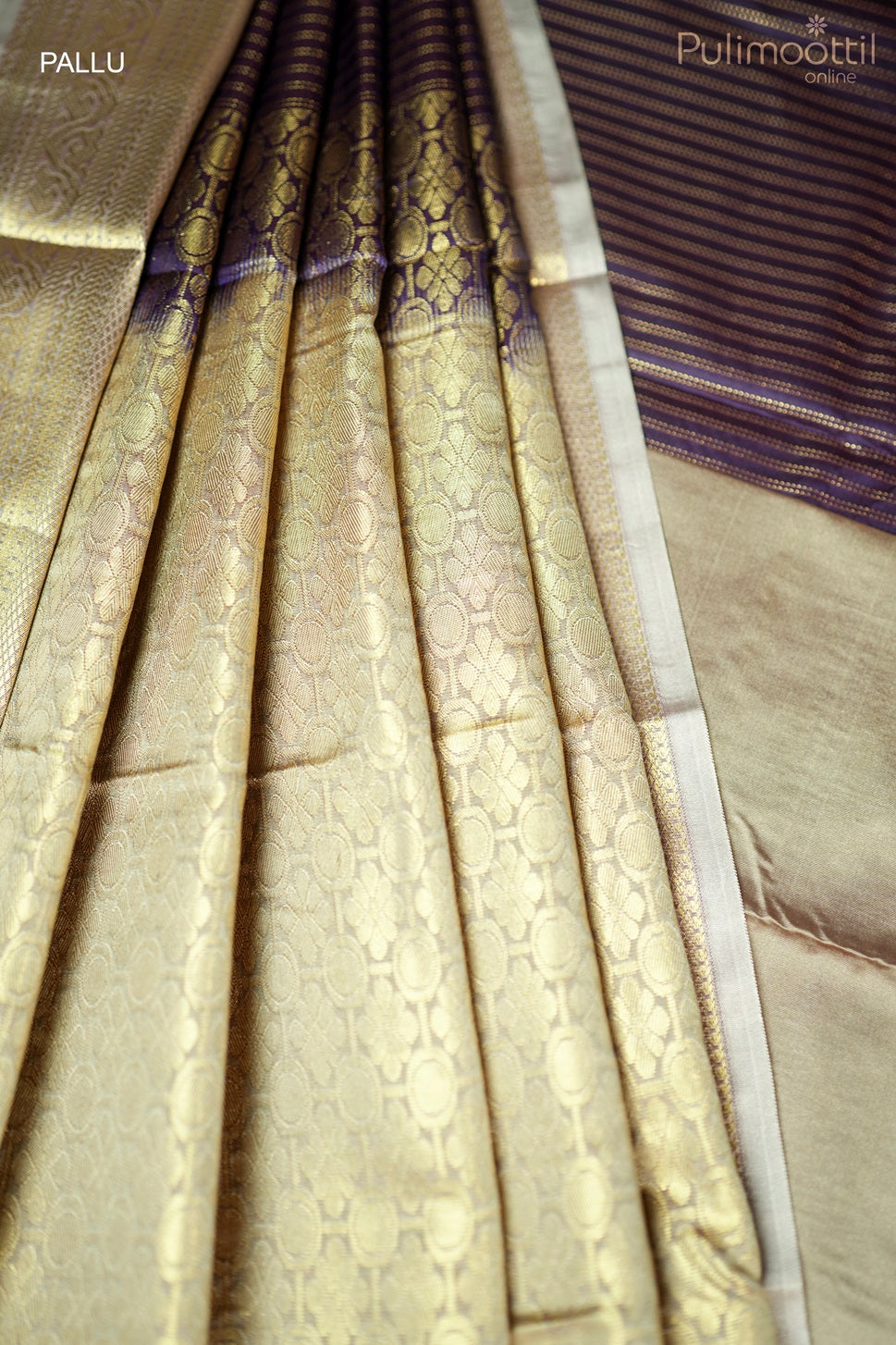 Dark Violet Colour Semi Silk Saree