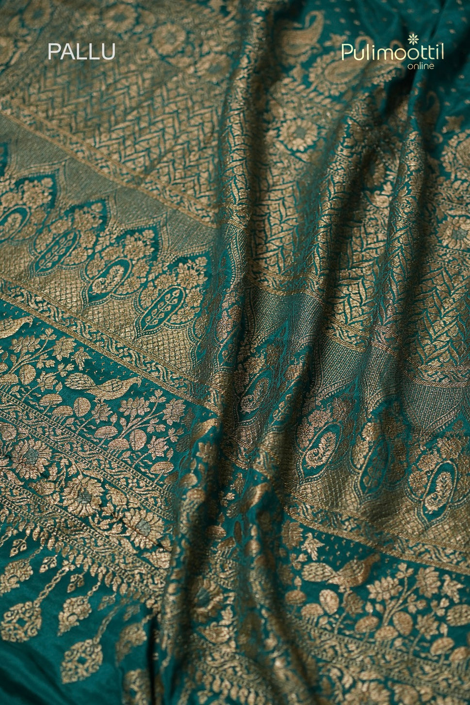Peacock Green Colour Banarasi Saree