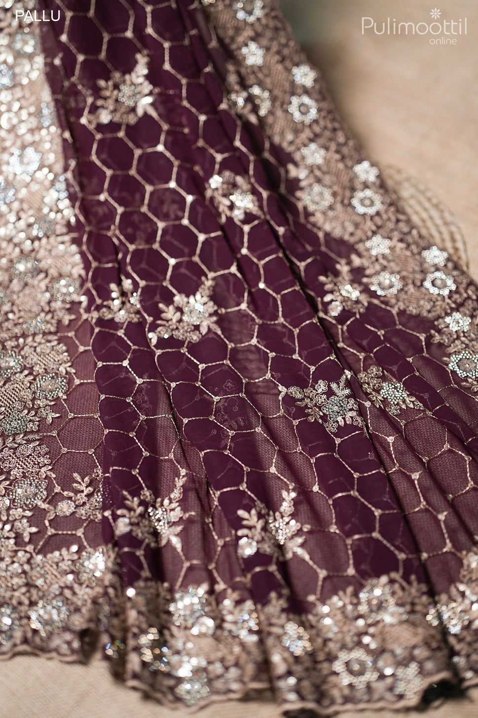 Purple colour georgette fancy saree