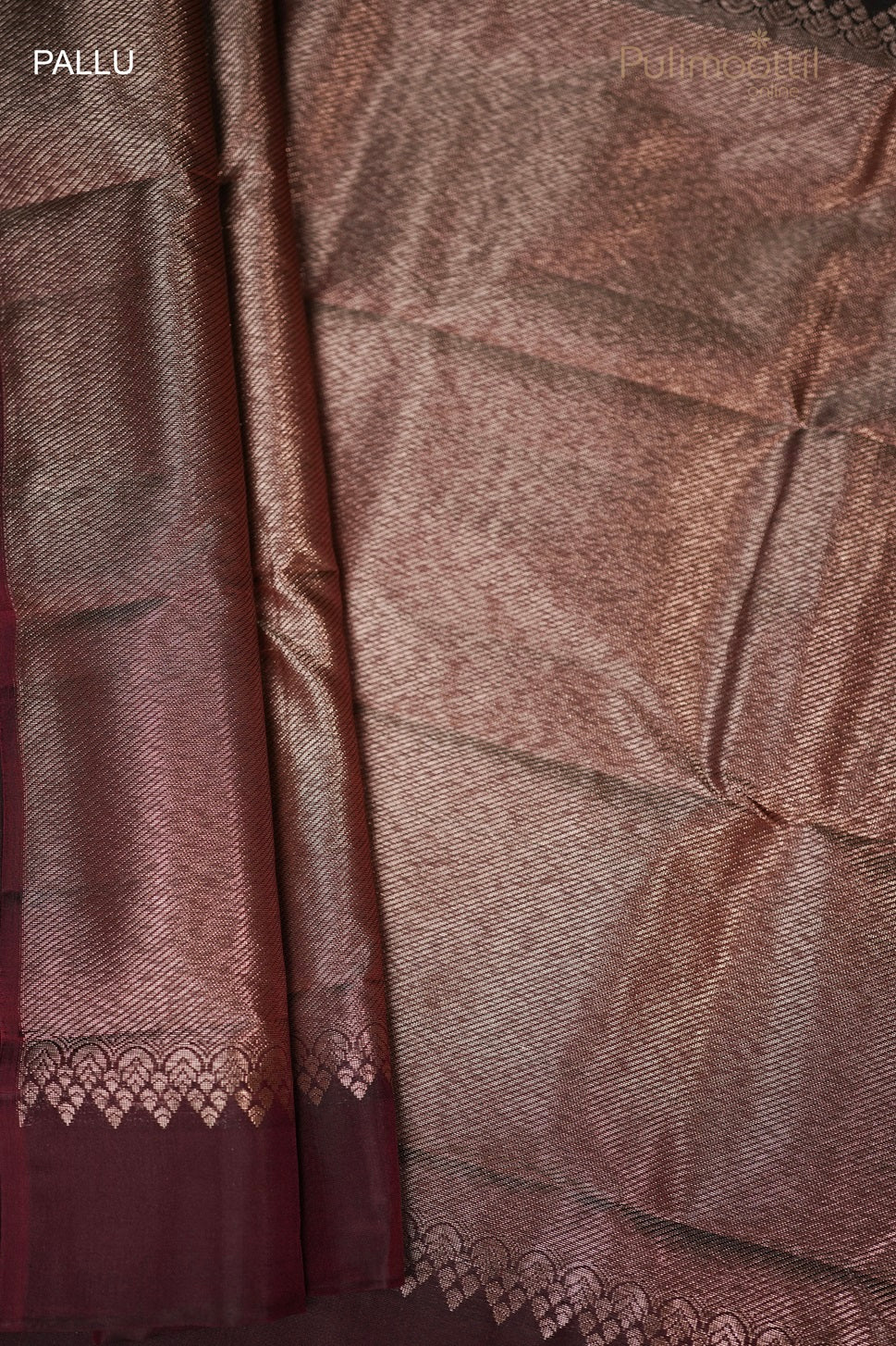 Dark Maroon Colour Semi Kanchipuram Saree