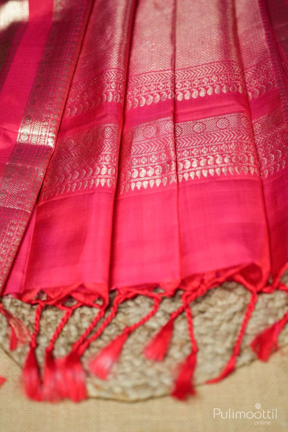 Rani Pink Colour Soft Silk Saree