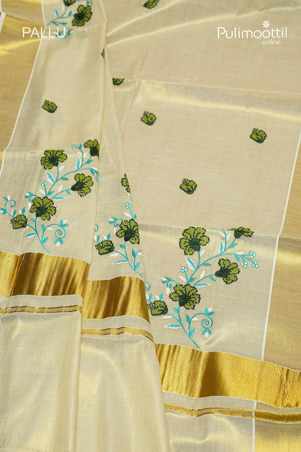 Kerala Traditional Golden Tissue Set Saree