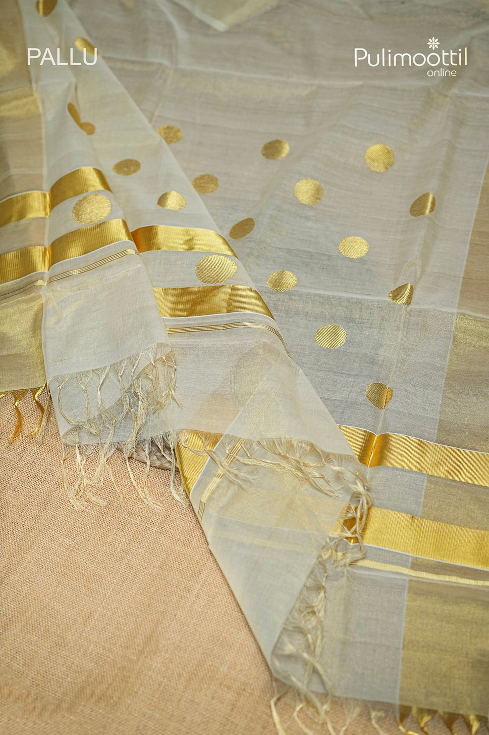 Kerala Traditional Golden Tissue Handloom Set Saree