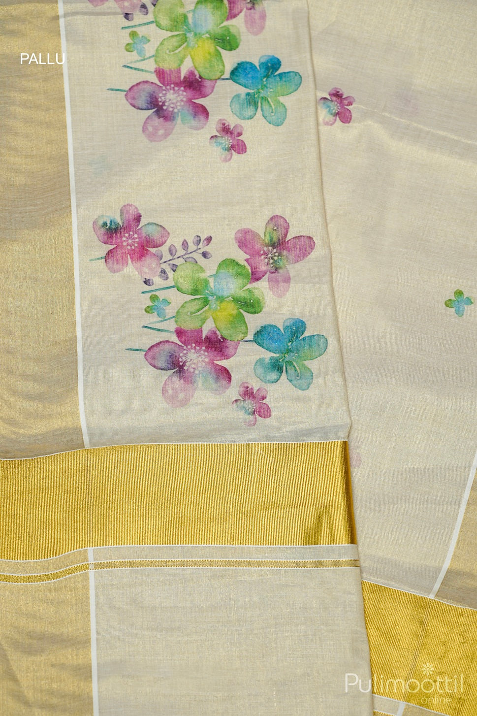 Golden Tissue Printed Set Saree.