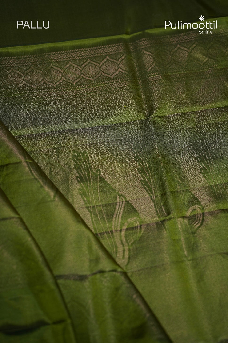 Olive Green Colour Kanchipuram Soft Silk Saree