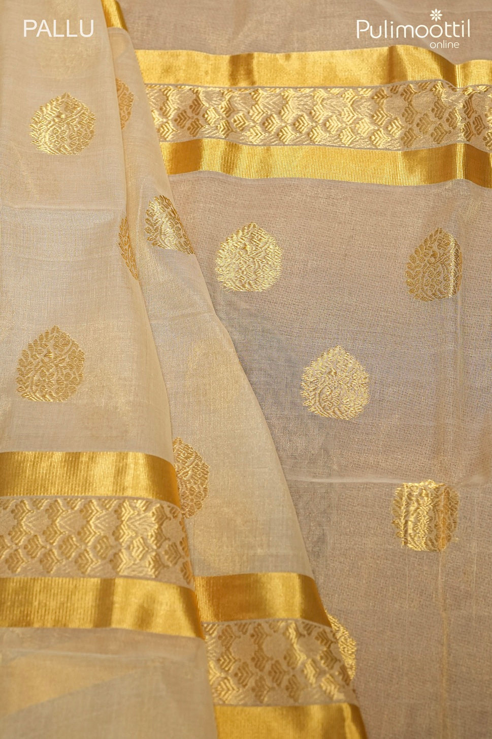 Kerala Traditional Golden Tissue Handloom Set Saree