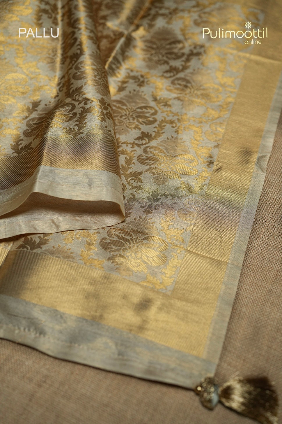 Off White Colour Golden Tissue Traditional Saree