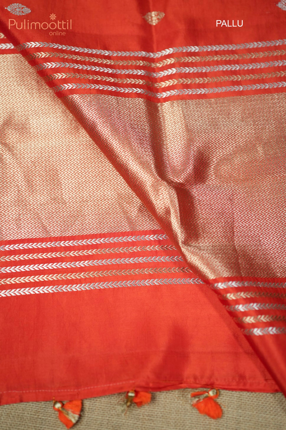 Orange Colour Mango Silk Saree