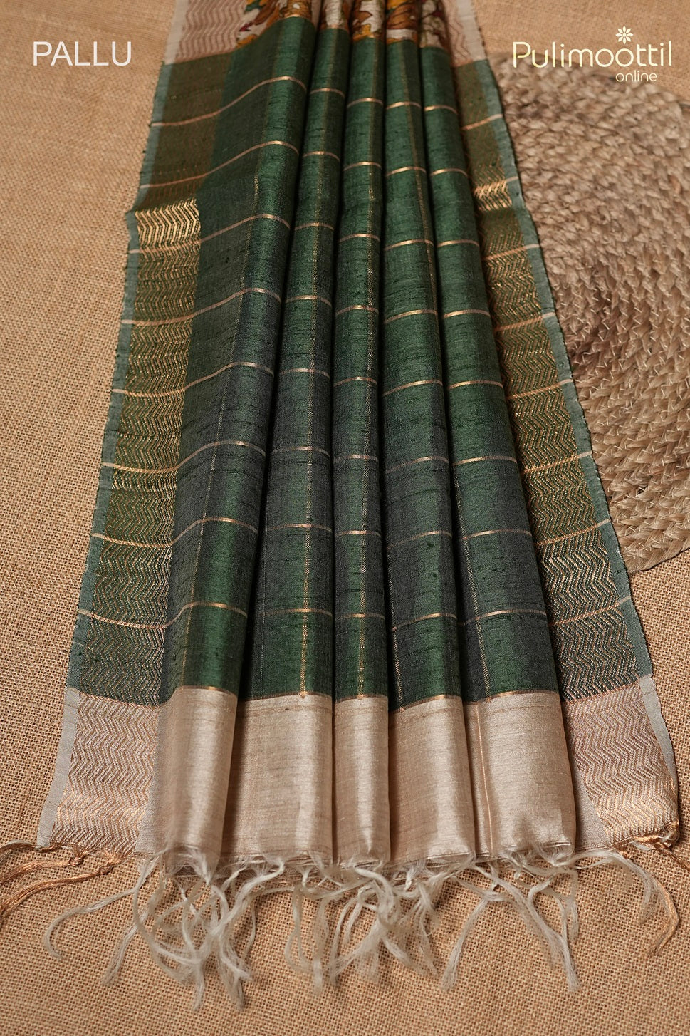Light Chikoo Colour Jute Silk Saree