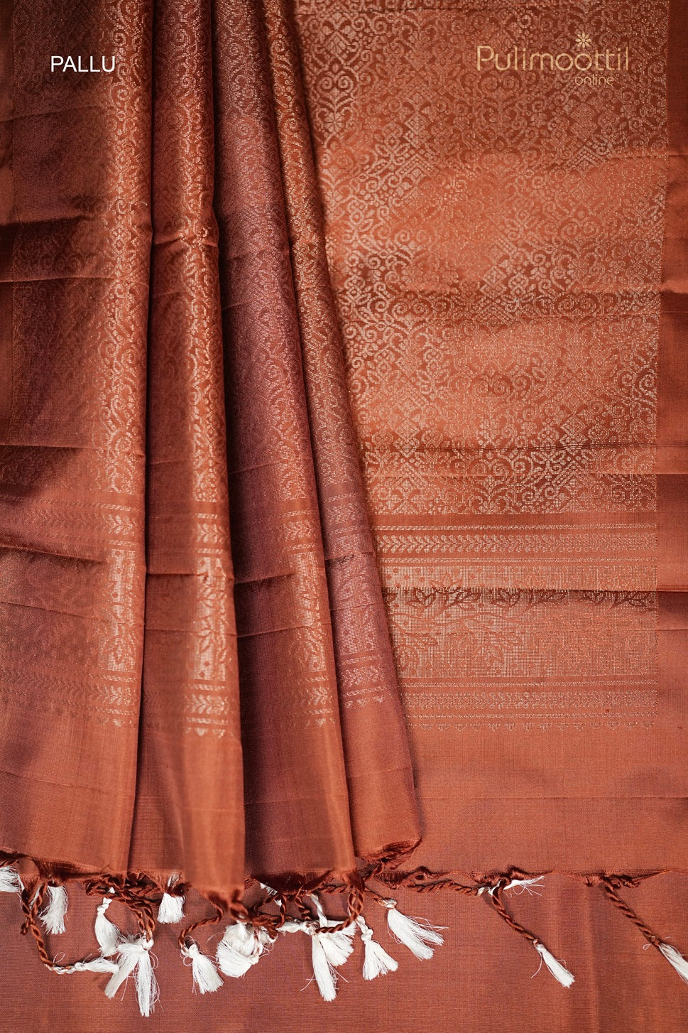 Brick Shade Kanchipuram Soft Silk Saree.