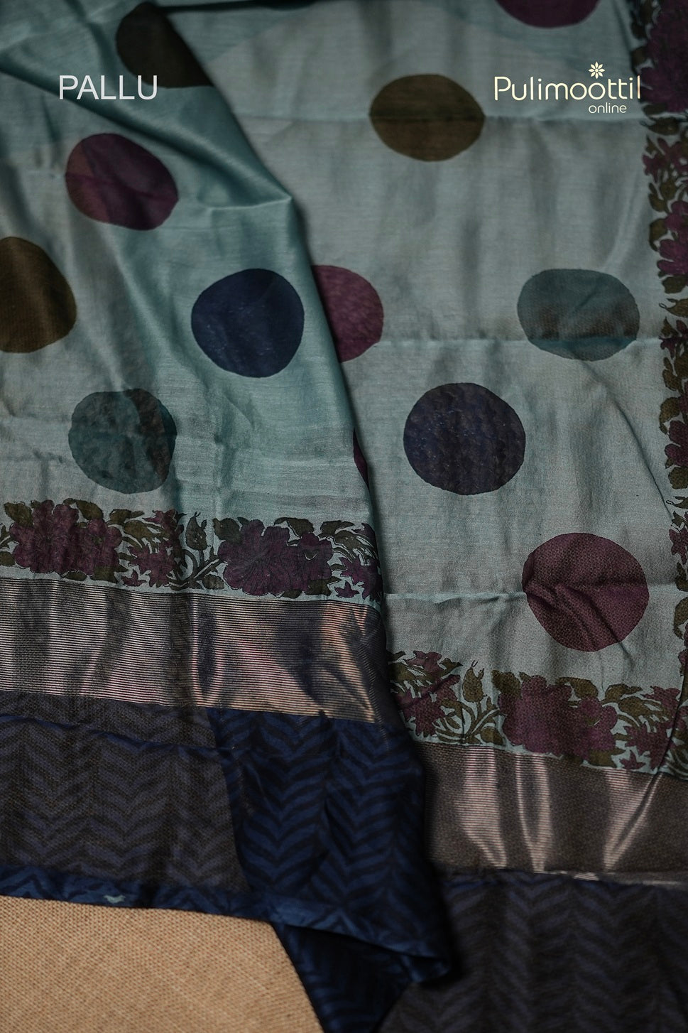 Light Teal Blue Colour Chanderi Saree